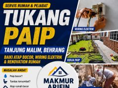 TUKANG PAIP TANJUNG MALIM dan BEHRANG | BAIKI ATAP BOCOR | WIRING ELEKTRIK dan RENOVATION RUMAH
