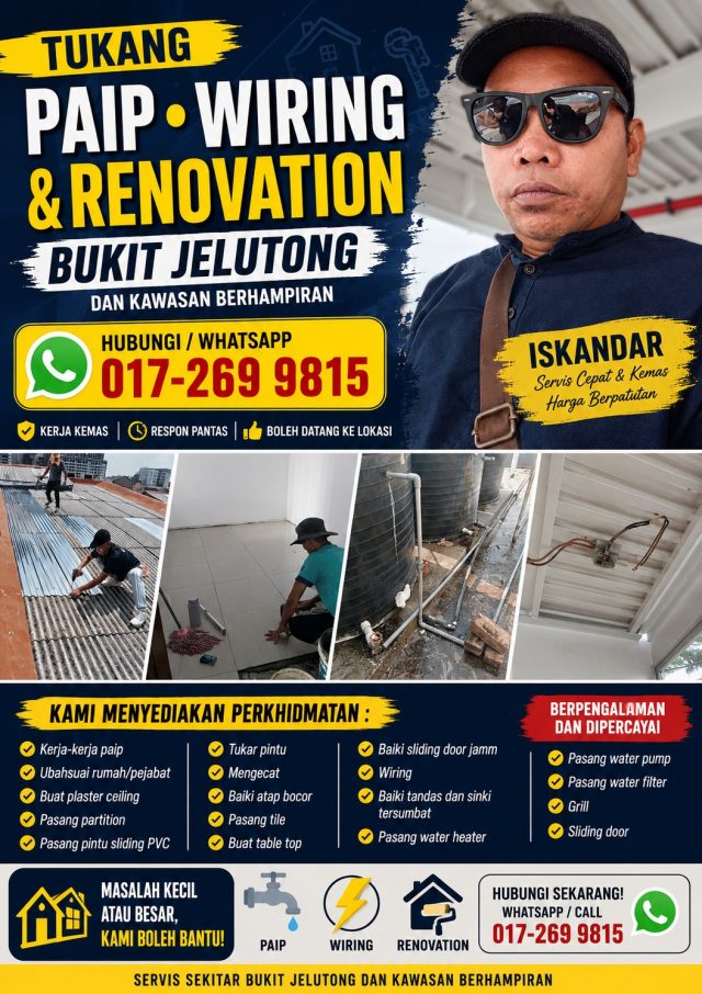 260716_TUKANG RUMAH WIRING DAN TUKANG PAIP ISKANDAR 01_JELUTONG