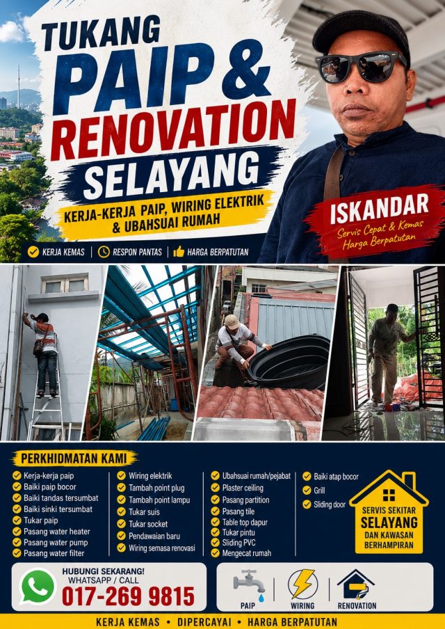 260716_TUKANG RUMAH WIRING DAN TUKANG PAIP ISKANDAR 03_SELAYANG