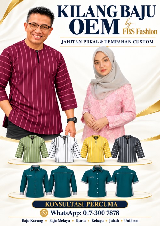 Kilang Jahit Pukal OEM Baju Melayu Baju Kurung